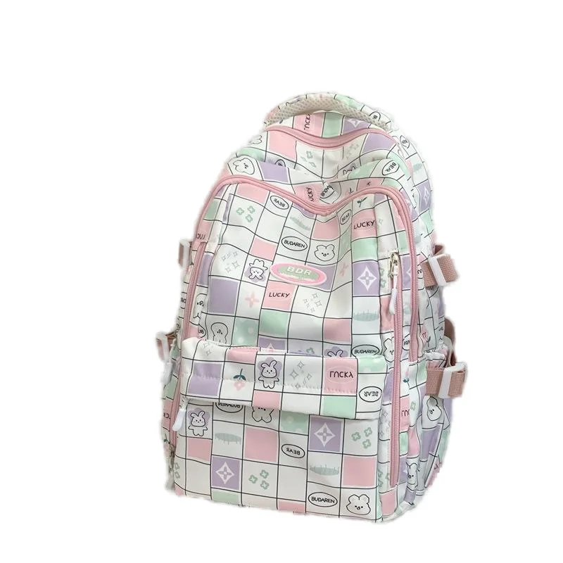 

Student schoolbag, female book bag, cute cartoon fashion printing backpack, high-value, large-capacity, burden-reducing backpack