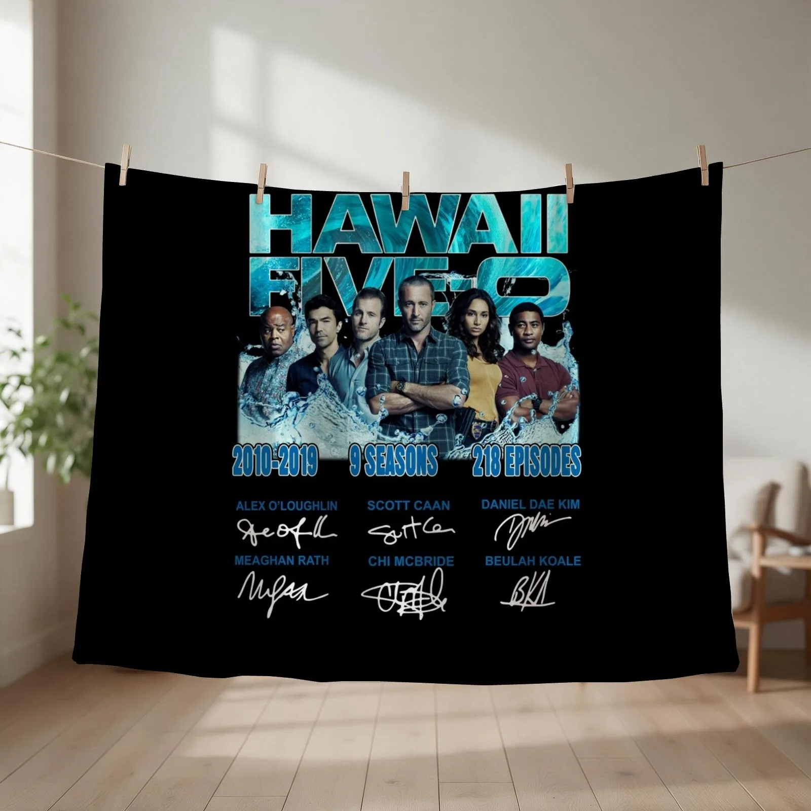 Hawaii Five 0 Cast Signed Movie 10 Episode 240 Throw Blanket Fashion Sofas christmas decoration Thin Beach Blankets
