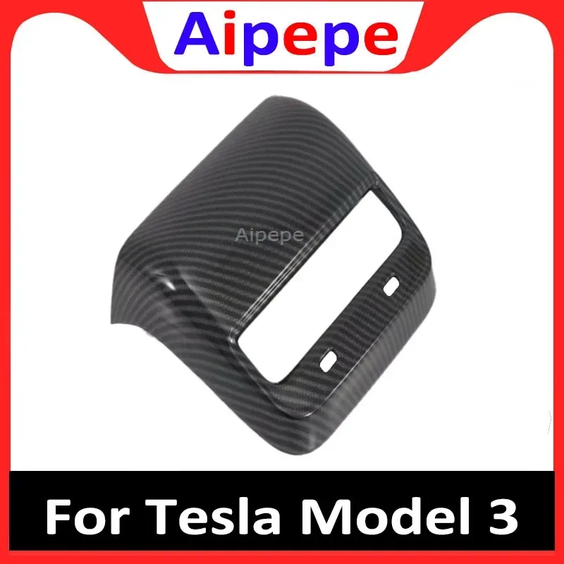 

For Tesla Model 3 2018 2019 Carbon Fiber Interior Accessories Armrest Rear Air Conditonnal Vent Cover Trim AC Outlet Panel