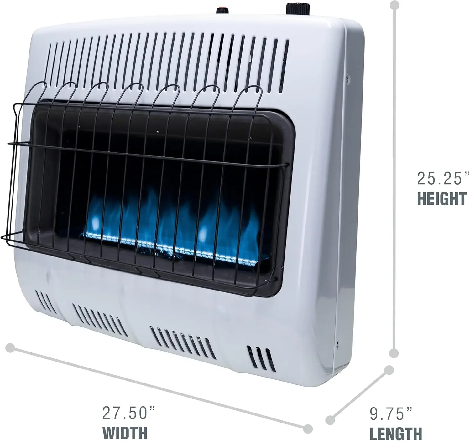 30,000 BTU Blue Flame Vent Free Propane Heater For Cold Rooms, Additions, Sun Rooms Cabins & Garage - White