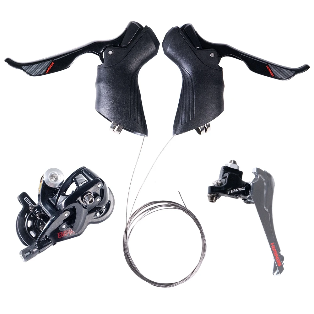 SENSAH Empire 2x11 Speed 22S Groupset Kit, Road Bike Hand Shifters & Short Cage Rear Derailleur for 700C Bicycle