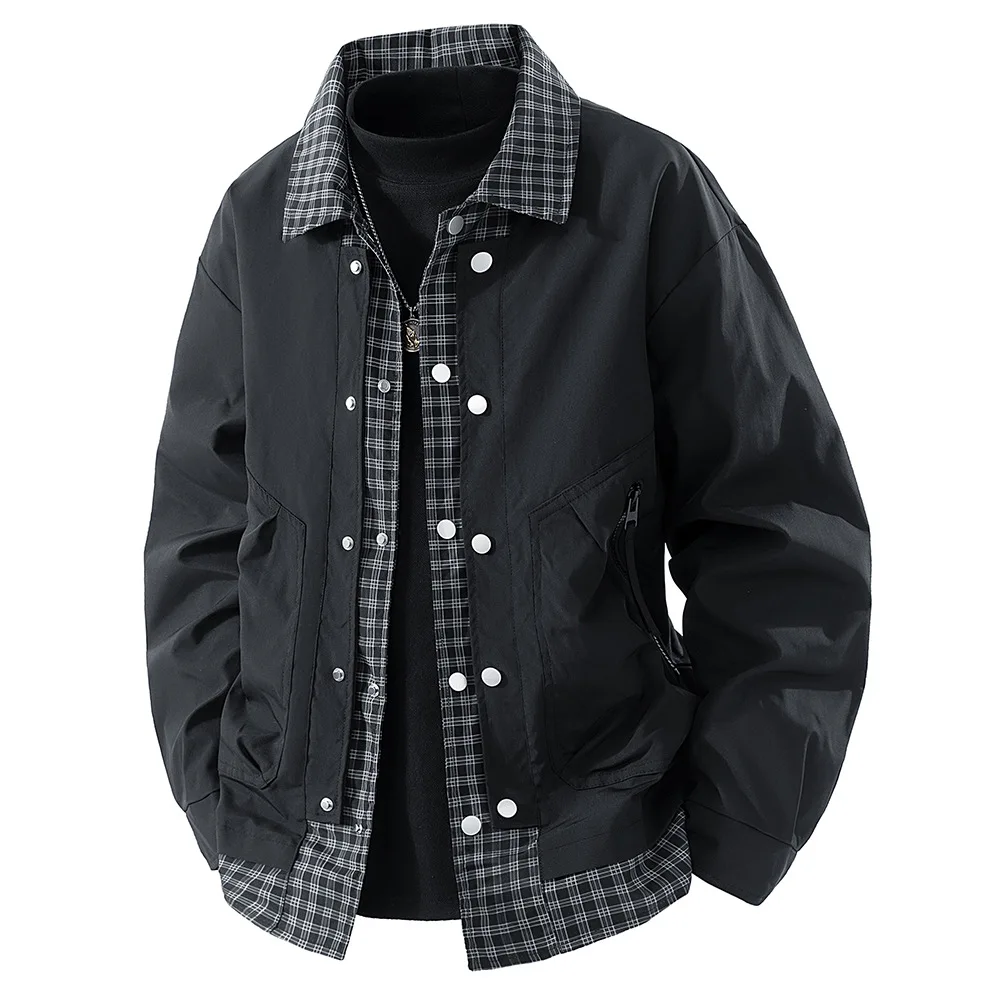 Men's Spring Autumn Outdoor High Quality Fake Two piece Windproof Breathable Jacket Comfortable Multi functional Trendy Coat