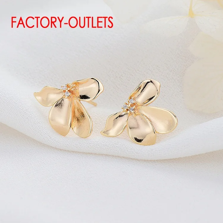 Hot Sale Genuine 925 Sterling Silver Stud Earrings For Women Girls Lovely Pansy Pattern Design Jewelry For Women Girls