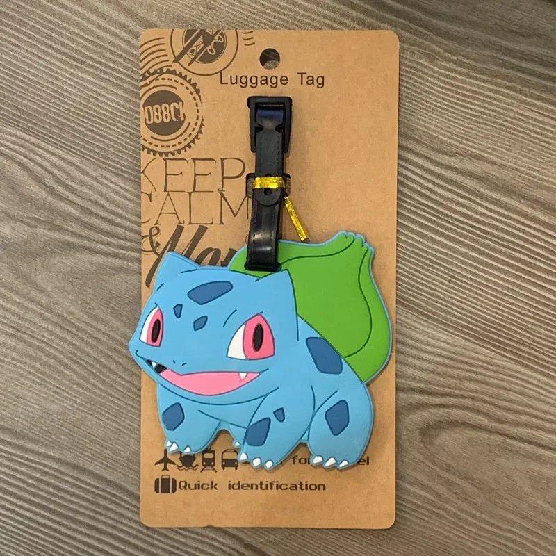 Pokemon PVC Leather Luggage Tag Suitcase Identifier Label Baggage Boarding Bag Tag Name ID Address Holder Travel Accessories