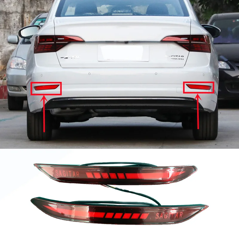 

LED Rear Fog Lamp Bumper Light For Volkswagen Sagitar 2019-2022 Turn Tail Stop Brake Lamp Rear Fog Reflector lights