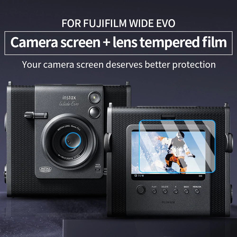 

Suitable for Fuji WIDE EVO camera screen lens tempered film Polaroid screen protector camera bag