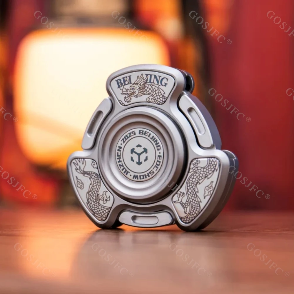 JUZHEDC تململ سبينر بكين المحدودة التيتانيوم مفتوحة مسمار الدوران ثلاث أوراق الدوران لعبة لتخفيف الضغط ألعاب متململة للبالغين