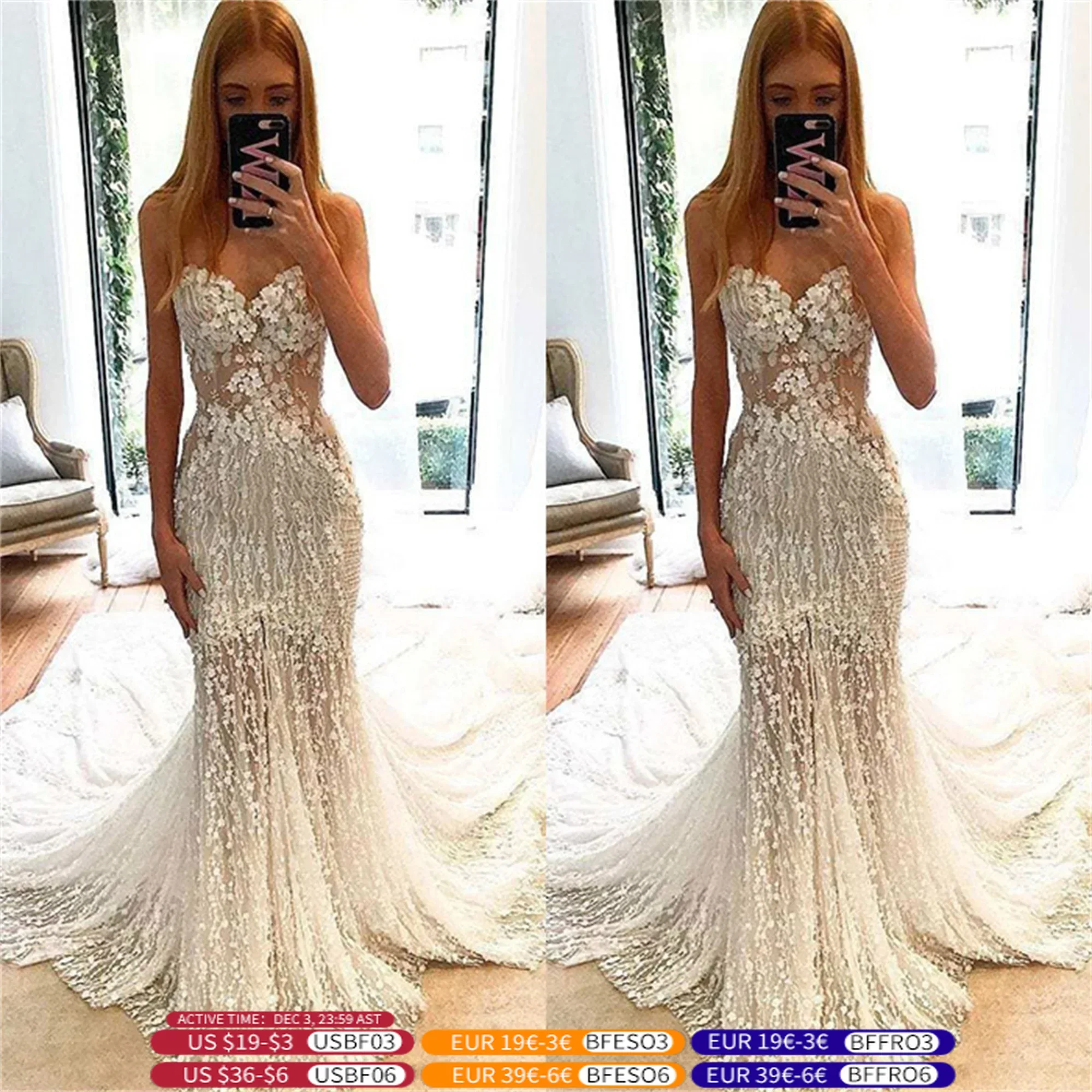 Simple White Wedding Dress For Women Bride Wedding Dress V-neck Tank Top Bohemian Open Back Button Mermaid Bride Party Dresses