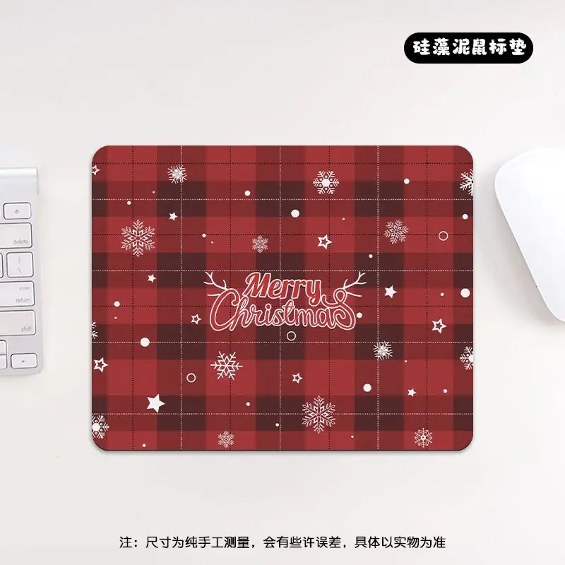 Full screen reindeer glass Pad Christmas puppy mouse mat e-sports game office insulated desk mat cute washable glass Mouse Pad
