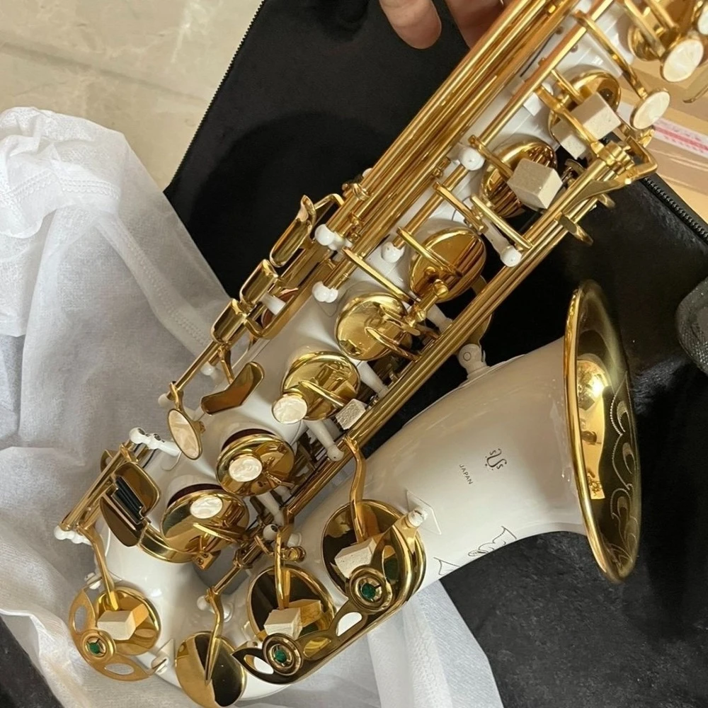 

New Alto Saxophone White Painted Saxophone Professional Performance Instrument
