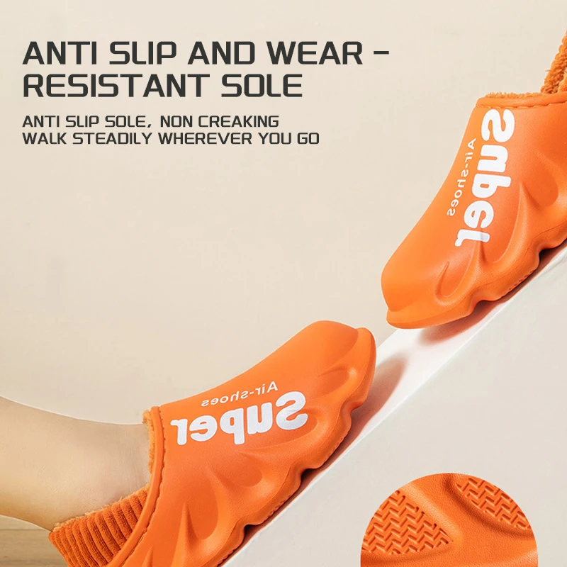 Winter Anti Slip Slip Katoenen Slippers Koreaanse Versie Retro Waterdicht Eva Indoor Warmteschoenen Invertable Binnenvoering