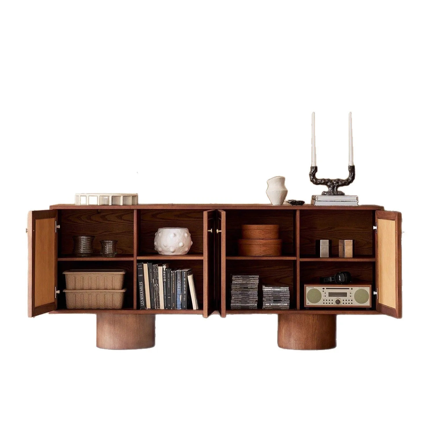 XC medieval style solid wood dining side, storage chest, Song Dynasty aesthetics, wabi-sabi style, entrance cabinet