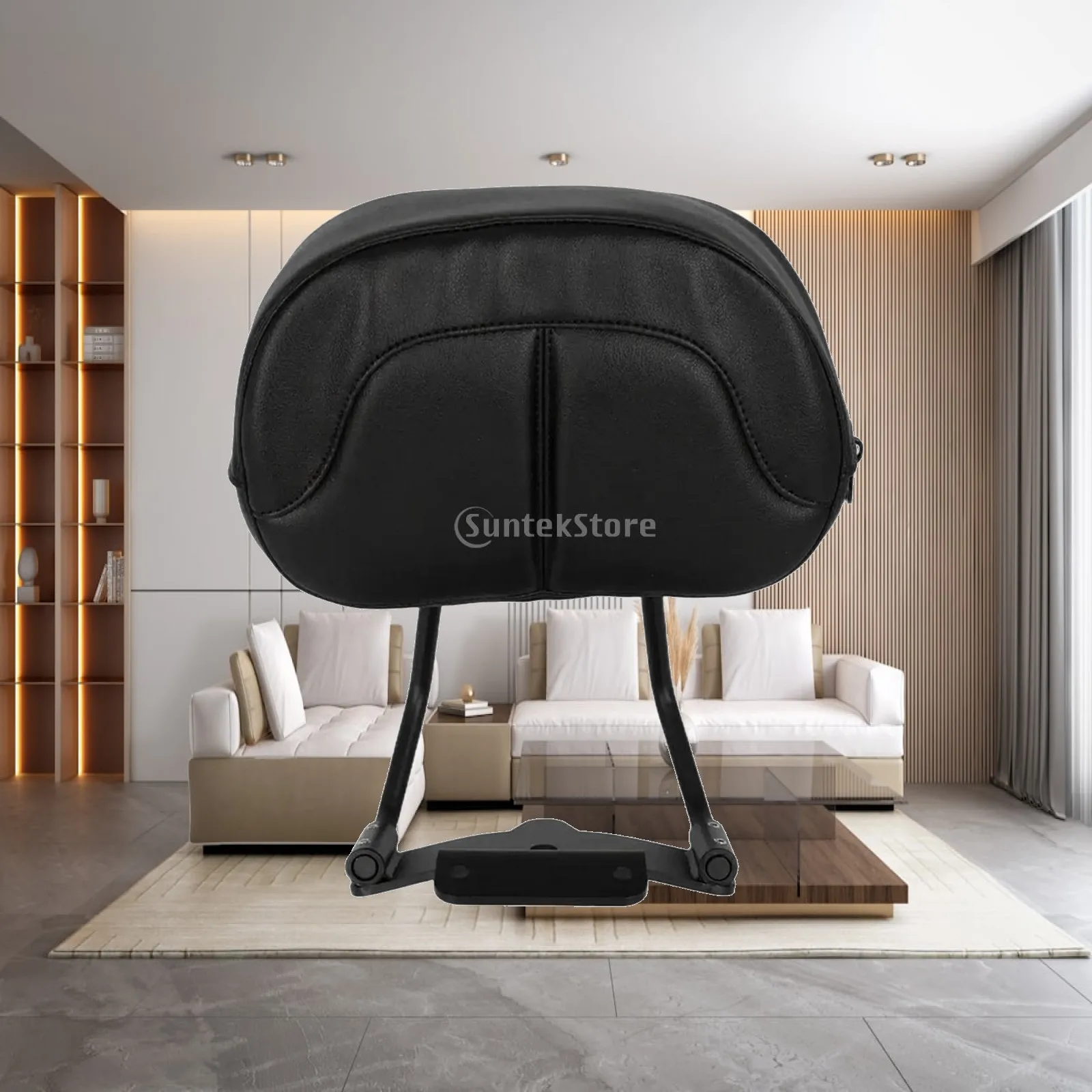Rear Passenger Backrest Carbon Steel Passenger Backrest Pad Sissy Bar with Cushion Pad Easy to Install Padded for Road Cruising