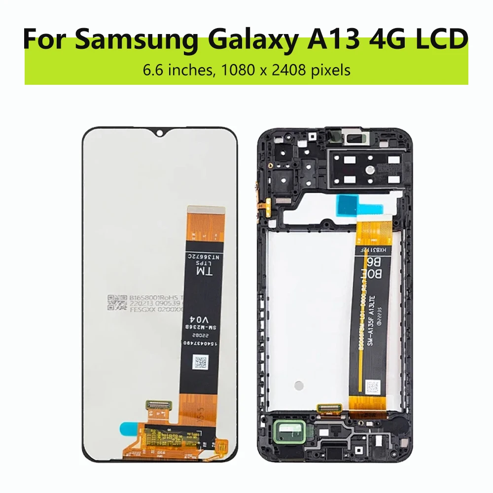 LCD Display For Samsung Galaxy A13 4G A137 A13 5G Touch Screen Digitizer Assembly A135F A136U A137F LCD Screen With Frame Parts