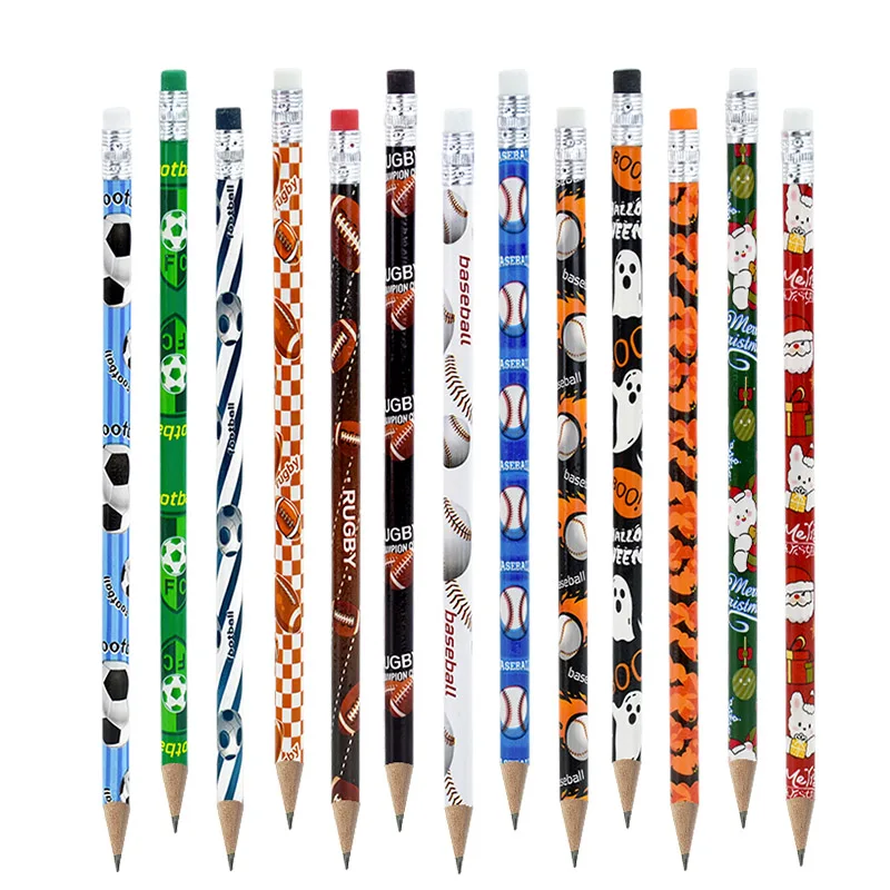 

12pcs Football Baseball Basketball Painting Writing HB Pencils Back To School Kids Boy Birthday Party Gift Pinata Fillers