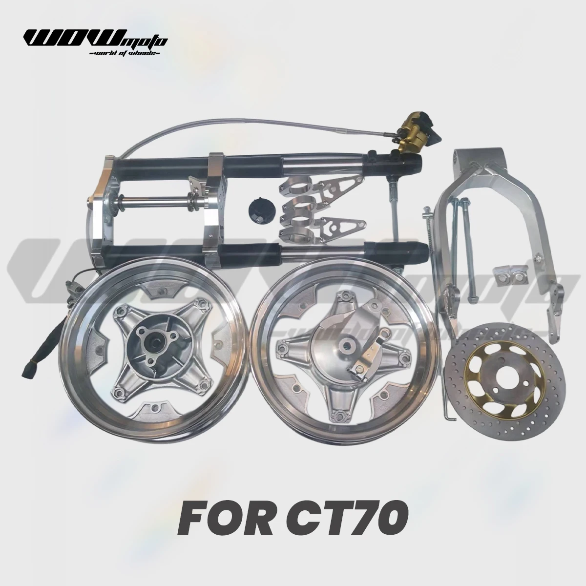 Mini Moto Front Fork & Rear Swing Arm Kit For DAX CT70 ST70 | Disc Brake Fork & 14 Inch Swing Arm with Hub |Motorcycle Parts