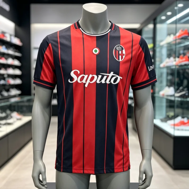 26-27 New Bologna Football Jerseys Summer 3D Printed Quick Drying Men's and Women's Sports Short Sleeved Tee for Family Wear