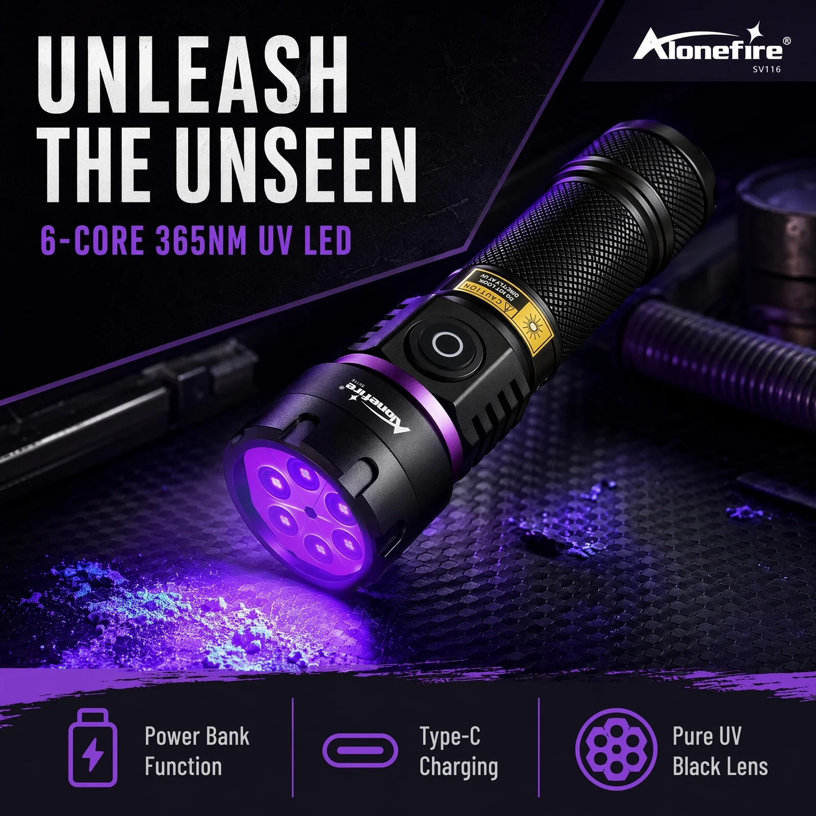 alonefire-120w-365nm-blacklight-high-power-uv-flashlight-usb-rechargeable-pet-stain-tinea-money-ore-gem-jade-scorpion-lamp-torch