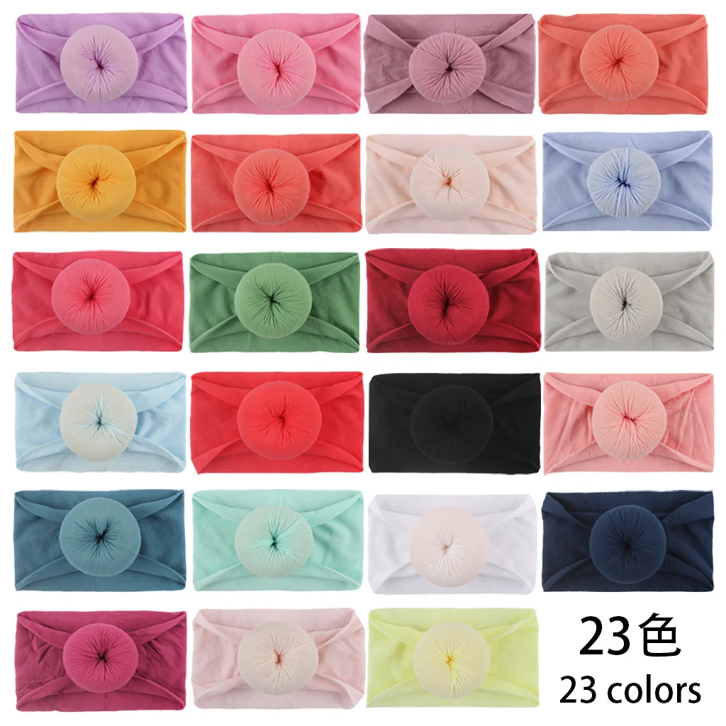 23PC Baby Headband Sets Bow Baby Girl Nylon Headbands Twist Cable Soft Knot Turban Kids Headwear Baby Accessories Hairband