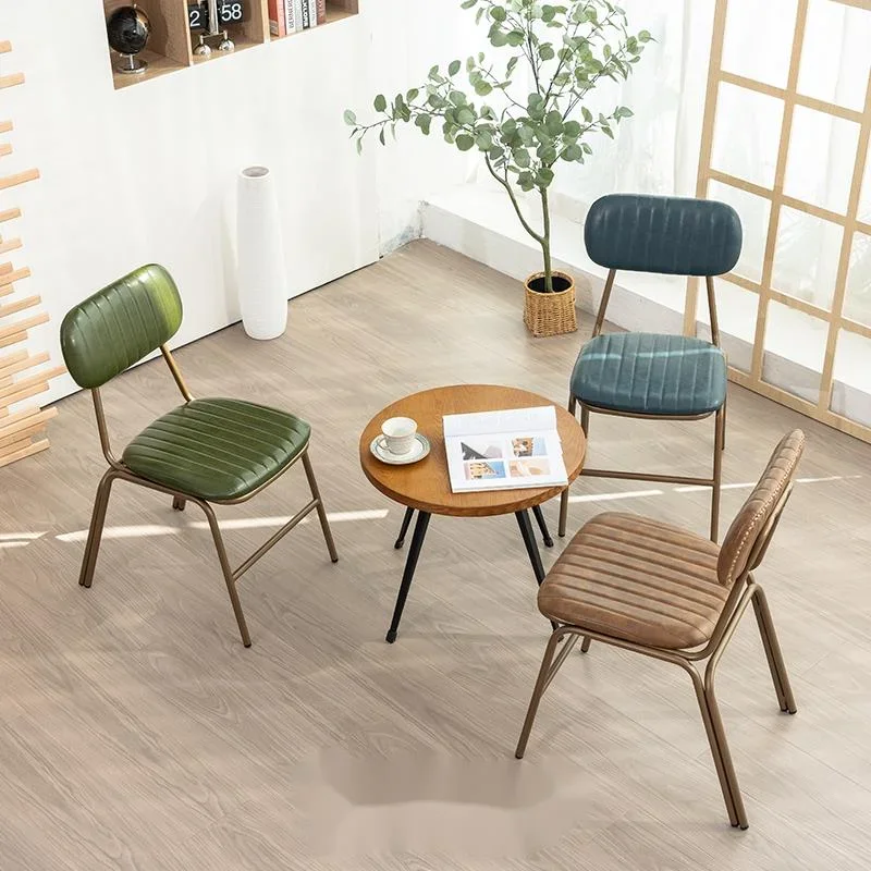 

Nordic Industrial Wind Loft Metal Copper Color Bar Stool Simple Dining Chair Coffee Shop and Home Retro Style
