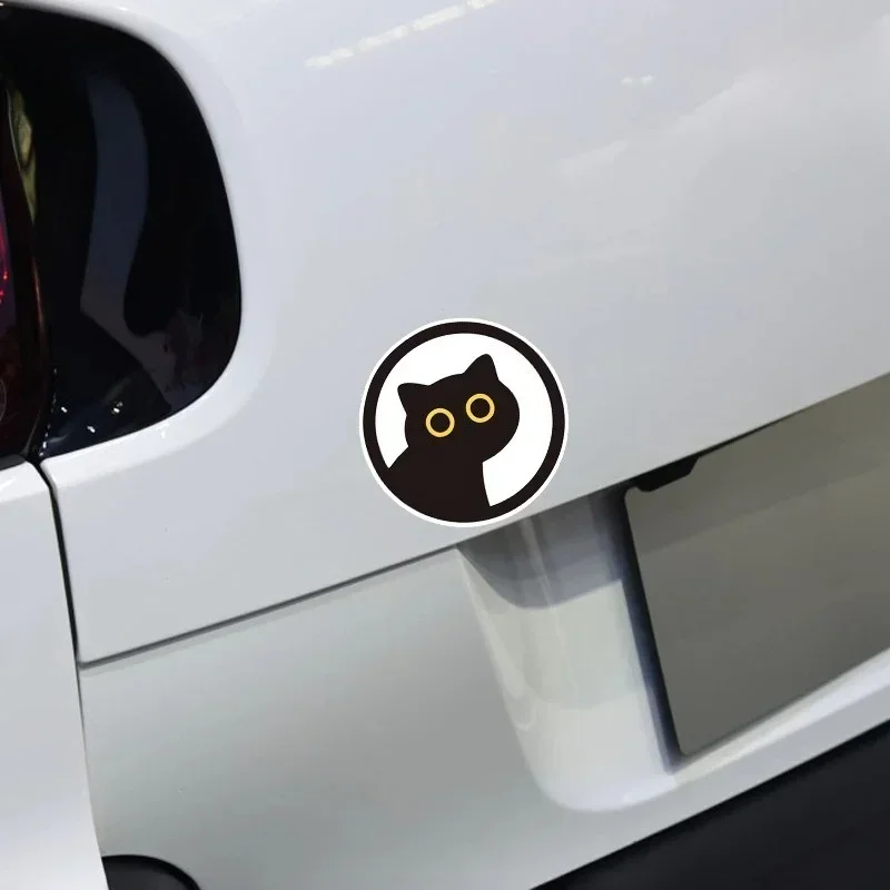 1PC/2PCS entzückende schwarze Katze Aufkleber, niedlicher Cartoon-Vinyl-Aufkleber für Auto, Motorrad, wasserdichte Dekoration für Katzenliebhaber, Express