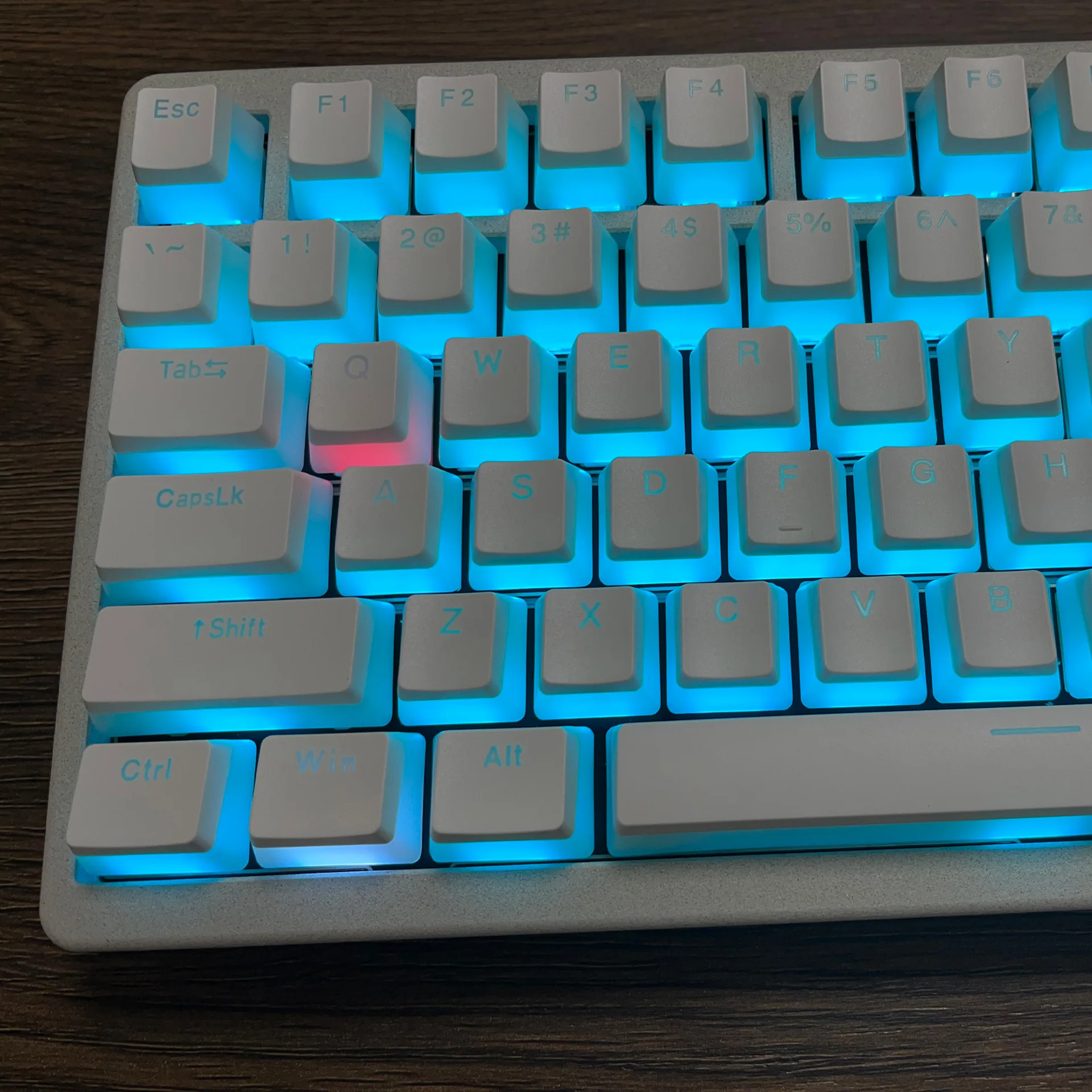 

165-Keys Pudding PBT Keycaps - OEM Profile Shine Through Top Print Minimalist Double-Layer Design for Custom Keyboards