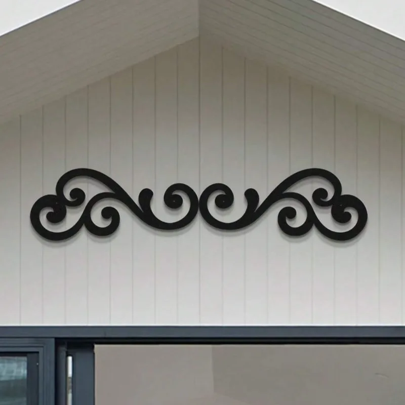 Wandskulptur im Art-Deco-Stil aus schwarzem Metall mit Federn |   Innen-/Außendekoration |   Halloween- und Weihnachtsgeschenk