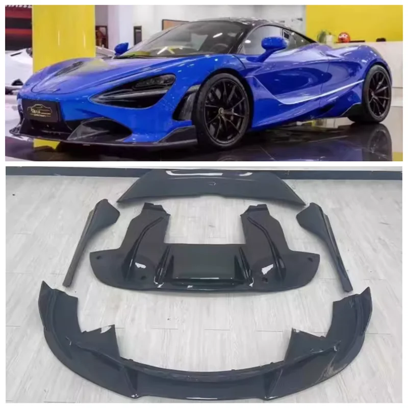 For McLaren 720S 2017-2019 High Quality Carbon Fiber Bumper Front Lip Rear Diffuser Side Skirt Spoiler Body Kit Cover