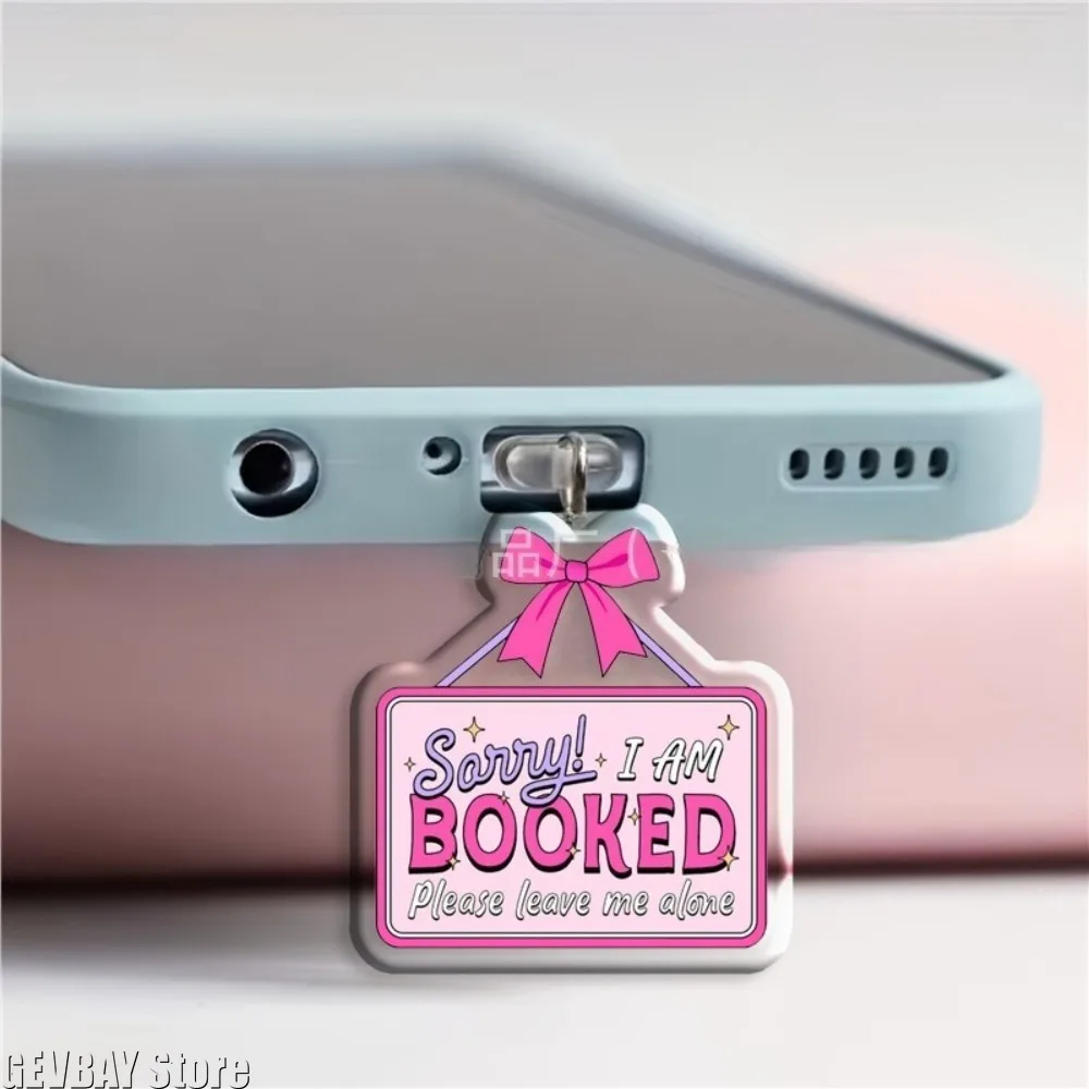 1 Set  Acrylic Phone Dust Plug Kindle Book Lover Gift for IPhone 15 16 17 Type C view 3