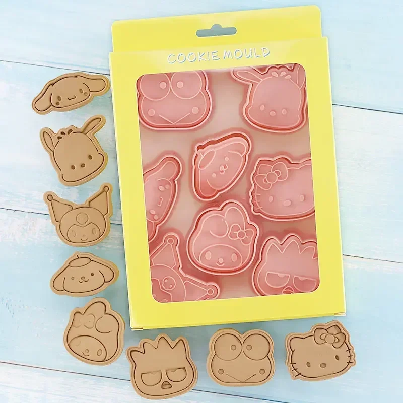 

Sanrio Hello Kitty Cartoon Cookie Baking Mould Anime Figures Melody Cinnamoroll Kuromi Cute DIY Kitchen Baking Cookie Mould