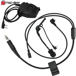 Kit de línea Y TAC-SKY, compatible con micrófonos U94 PTT o PELTO PTT y Comta para auriculares COMTA de caza al aire libre