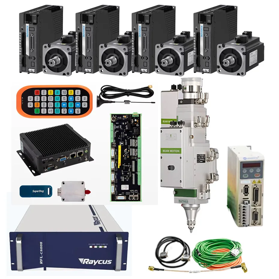 Raytools XC3000S fonte de laser RFL-CO20/RFL-CO25/RFL-C3000S BM110 cabeça de corte a laser Huichuan servo drive 750 watts 400 watts