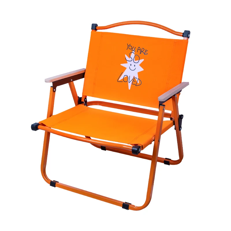 

Outdoor folding chair Orange Light picnic table Camping Kermit Natural widened design Wear-resistant micro-elastic Easy to sit