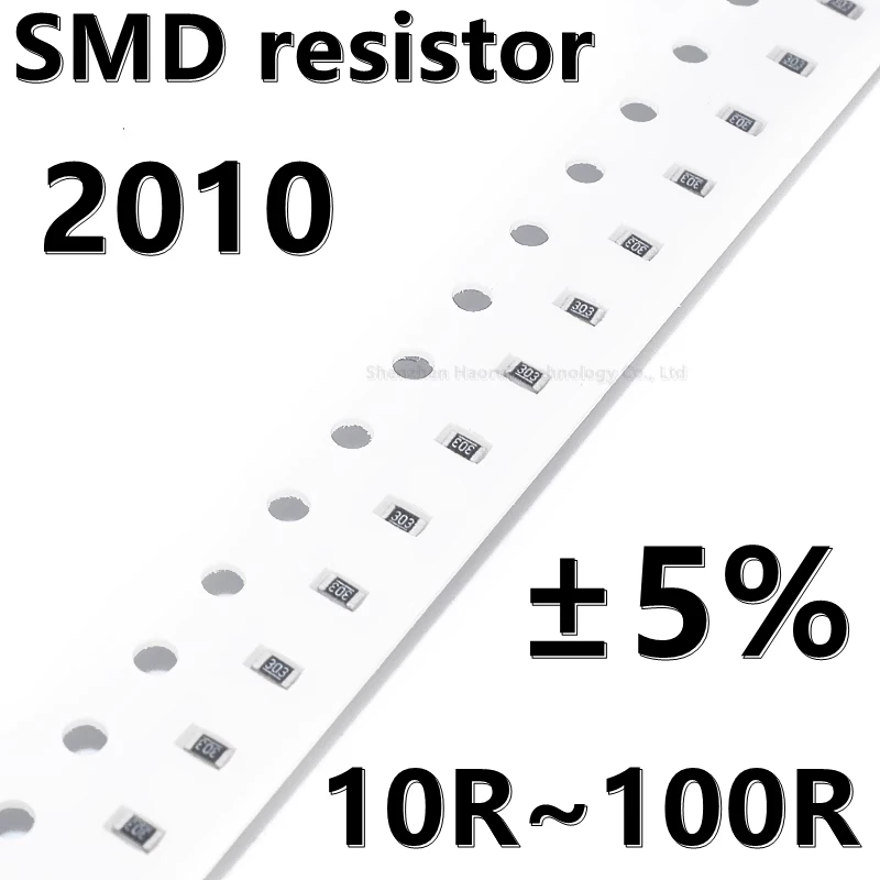 Resistencia SMD 2010 5%, 10 12 13 15 16 18 22 24 27 30 R Ω ohm 33R 36R 39R 43R 47R 51R 56R 62R 68R 75R 82R 91R 100R, (20 piezas)