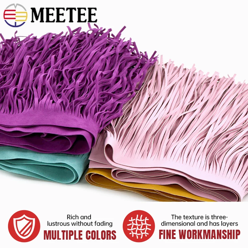 1/2M 10-30cm 3mm Colored Faux Leather Tassel Fringe Lace Ribbon For Bag Clothes Handbag Decoration Trims DIY Sewing Accessories