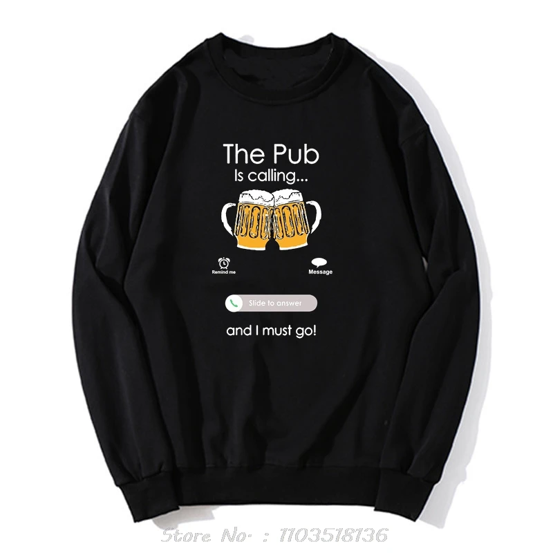 Beer Is Calling And I Must Go Phone Calling Screen Beer Hoodie Beer Day Sweatshirt Funny Custom Clothing Oversized Streetwear