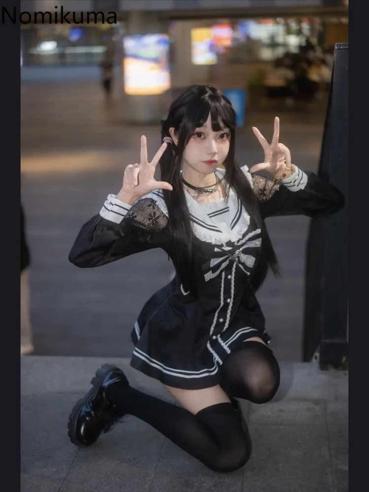 Zweiteilige Sets Damen-Outfits, Preppy-Stil, Matrosenkragen, hohe Taille, Tunika-Kleid, weites Bein, Shorts, Anzug, schickes süßes Set, Roupas Femme