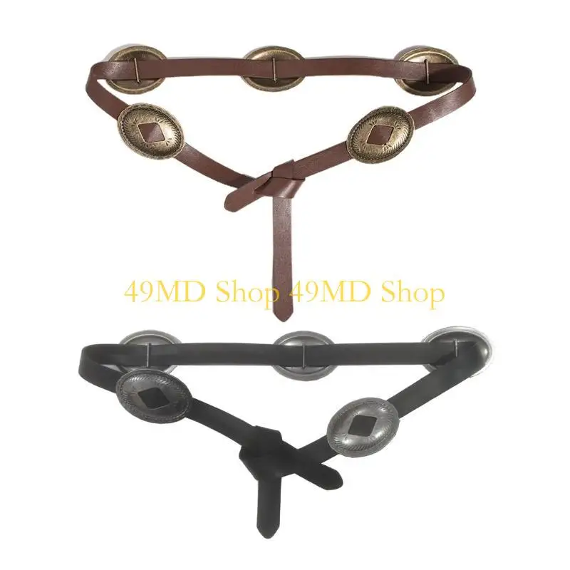 49MD Винтажные западные ремни ковбойские ремни кончо поясной ремень кончо металлический ремень кожаный ремень кожаная ремень