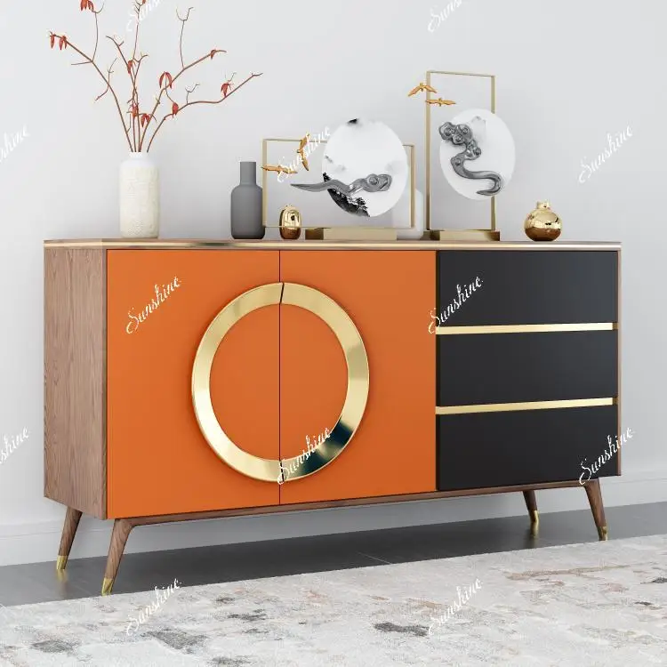 

Solid wood simple storage cabinet living room modern sideboard for the home