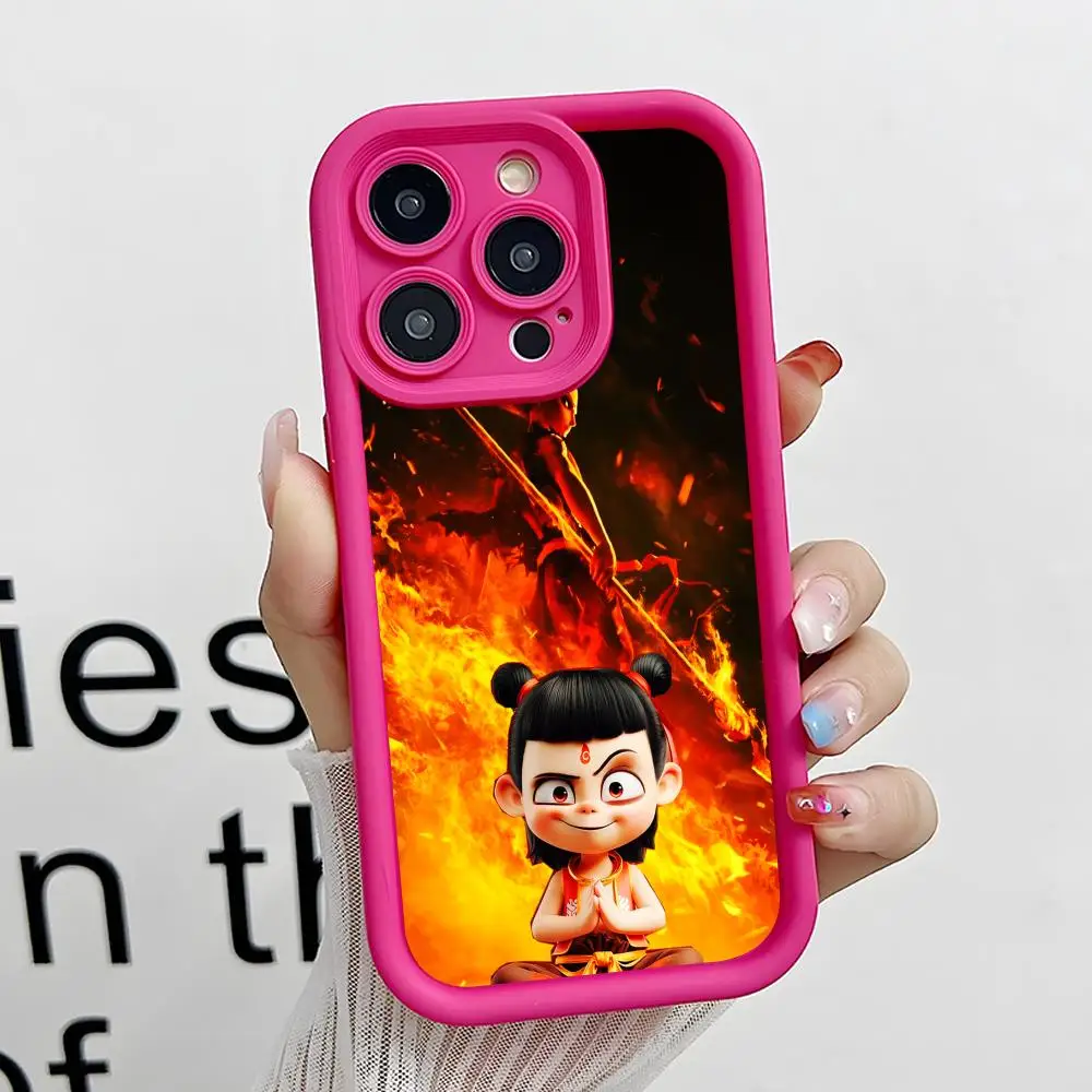 

Cute Nezha Thicken TPU Mobile Phone Case for iPhone 17 16 15 14 13 12 11 Air Pro Max Plus Colorful Cover