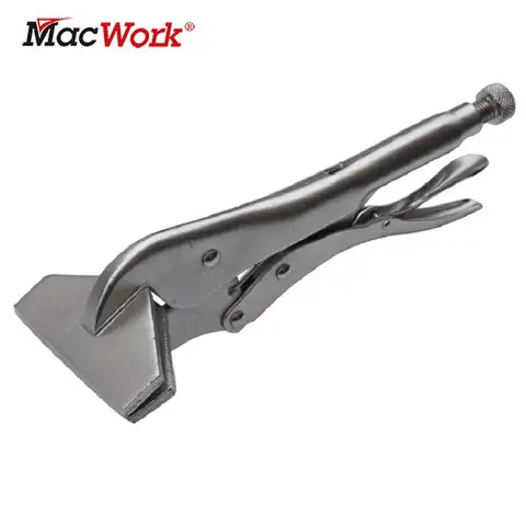 Bilashmart MACWORK 10 Inch Sheet Metal Clamps Welding Locking Pliers Adjustable Opening High-carbon Steel Flat Nose Pliers Hand Tools