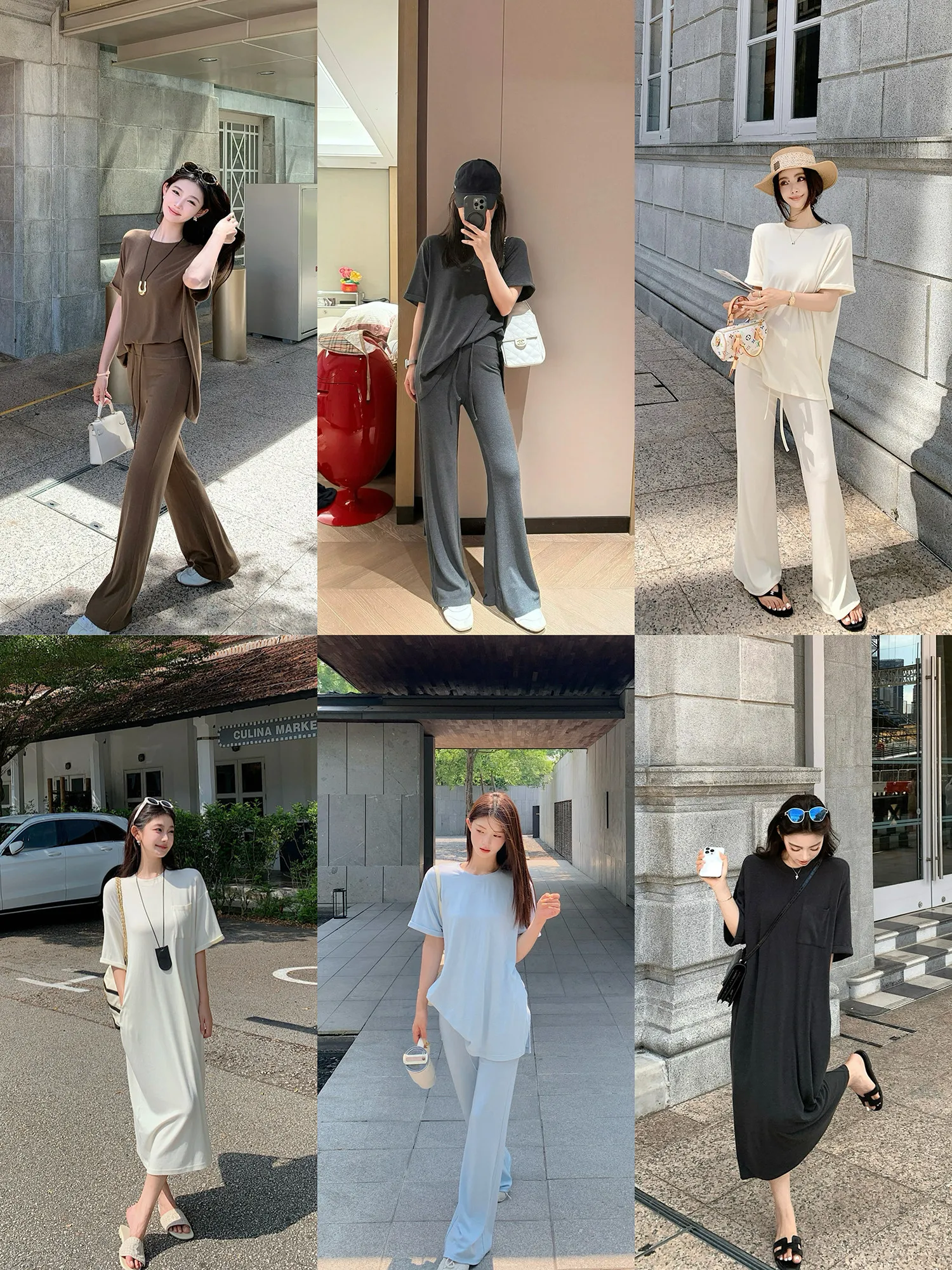 

Lightweight Acetate Wool Set Lazy Person's Ice Skin T-irt Dr Pants Summer Casual Sle Women's Faion Tee-Piece Suit