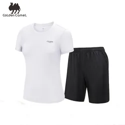 GOLDEN CAMEL T-shirts Shorts Men Women Breathable Sport Suits Outdoor Fishing Tactical Military Men Shirts Running Short for Men