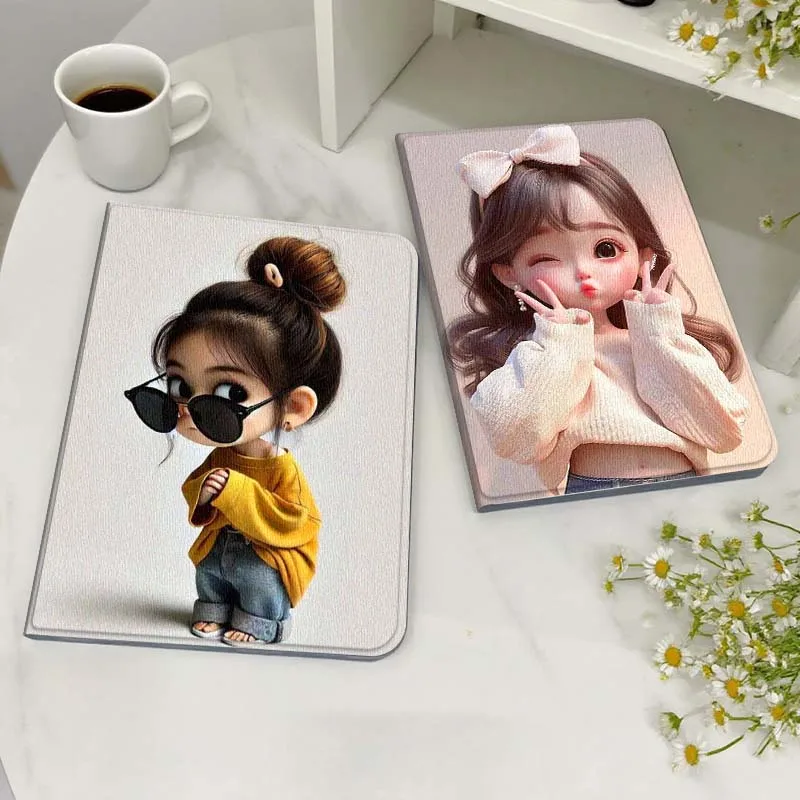 

Cute cartoon girl design For Legion Xiaoxin Pad Y700 K10 M10 P11 K11 Pro Plus 10.6 11.5 Inch 2021 2023 2025 Tablet Case