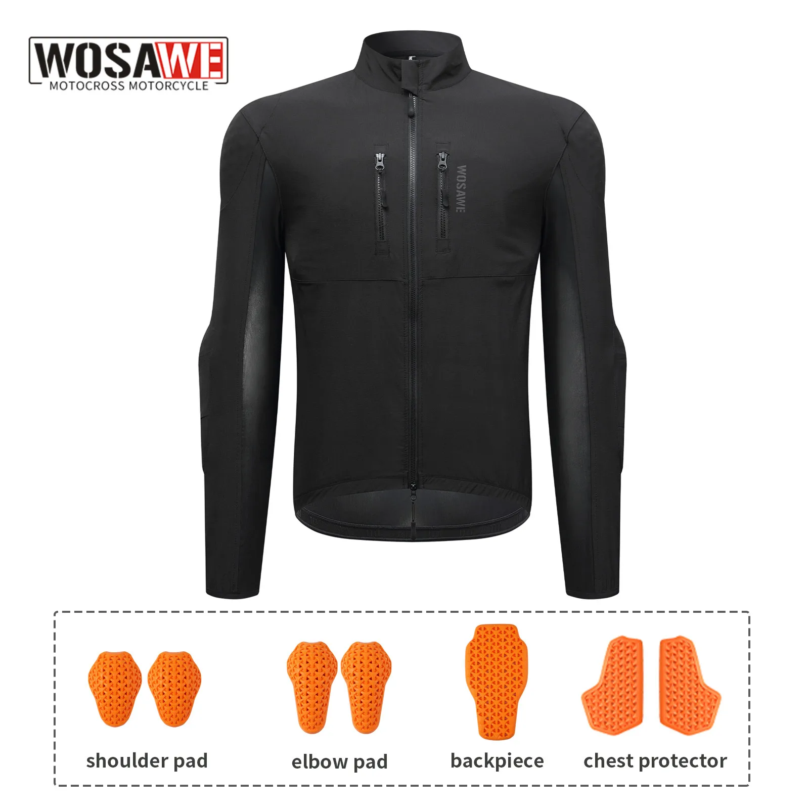 

WOSAWE Motorcycle Clothing Armor Summer Men CE Protective Gear Soft Sportswear Racing Equipment Body Protector Outdoor Riding