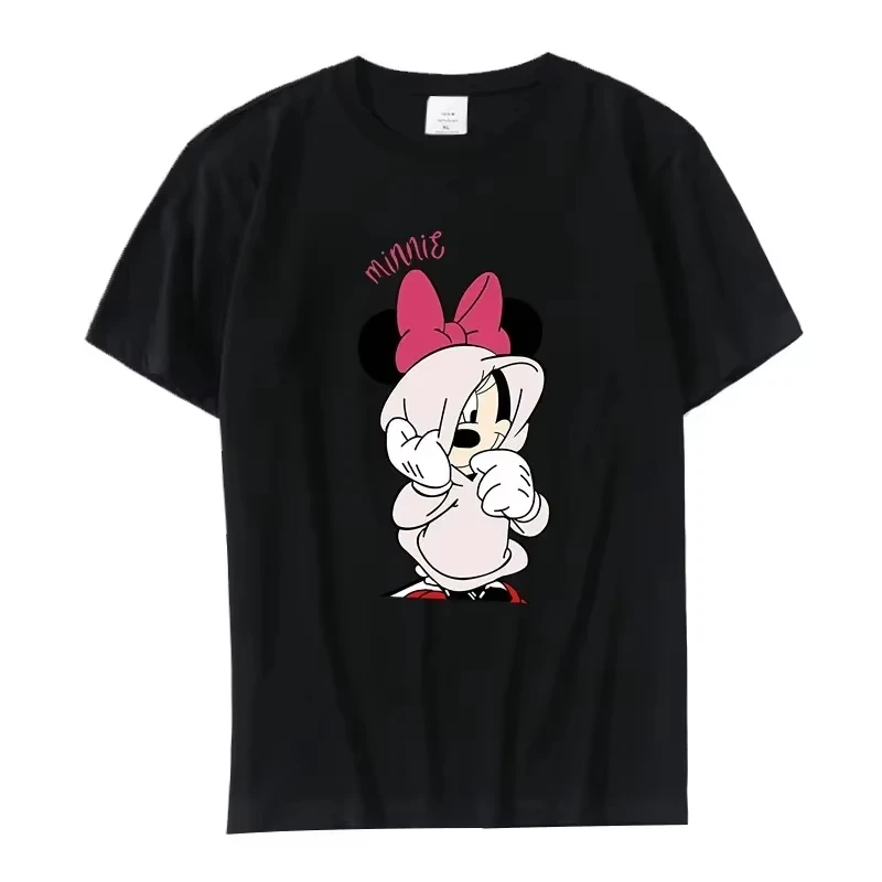 

MINISO Fashion Mickey Mouse Couples Breathable New Style Womens Short-Sleeved T-Shirt Fashion Sports Shirt Women Clothing