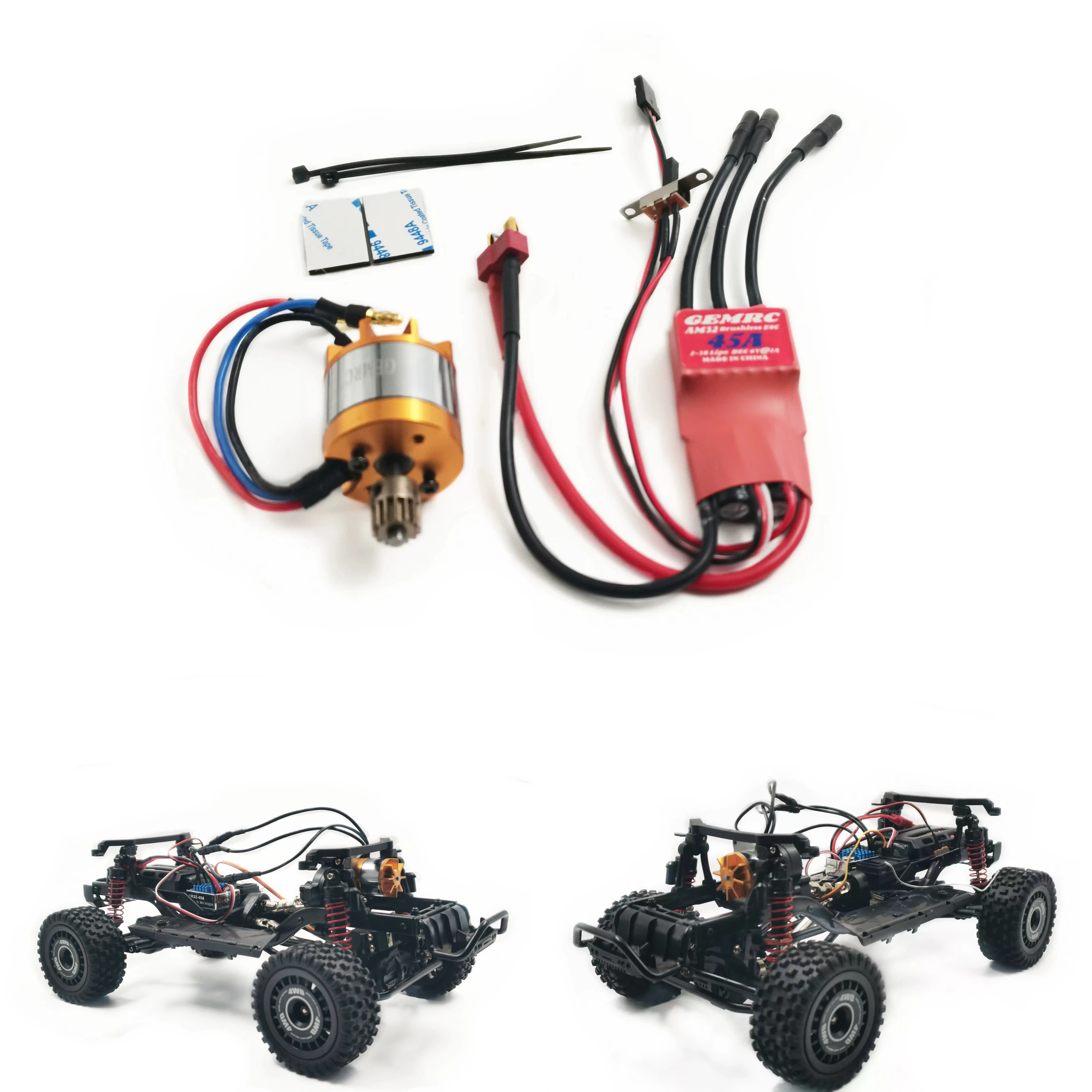 Brushless Motor Esc Upgrade Set Outrunner 45A Am32 Low Torque Compensation For Mn128 Mn86s Rc Crawler Car Parts In Stock