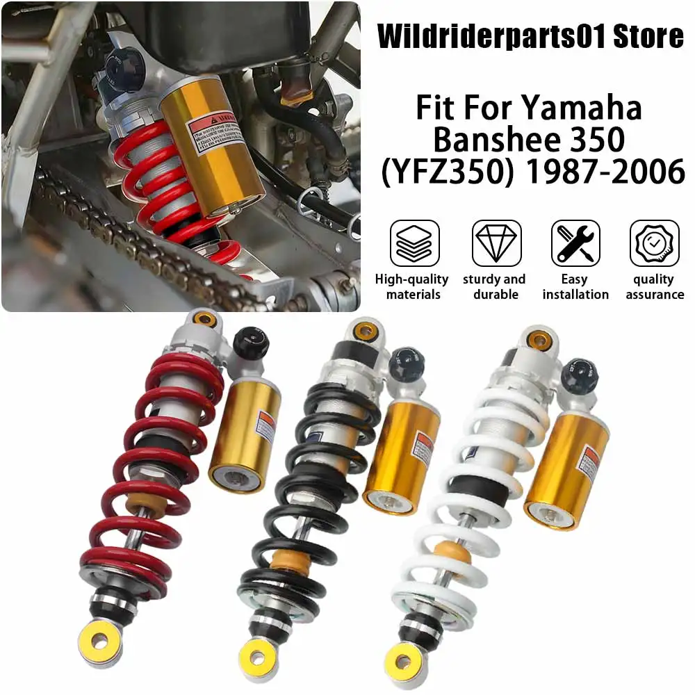 345mm ATV UTV Accessory Rear Air Shocks Absorbers Solid Steel Aluminium Alloy Red Gold For Yamaha Banshee 350  YFZ350 1987-2006