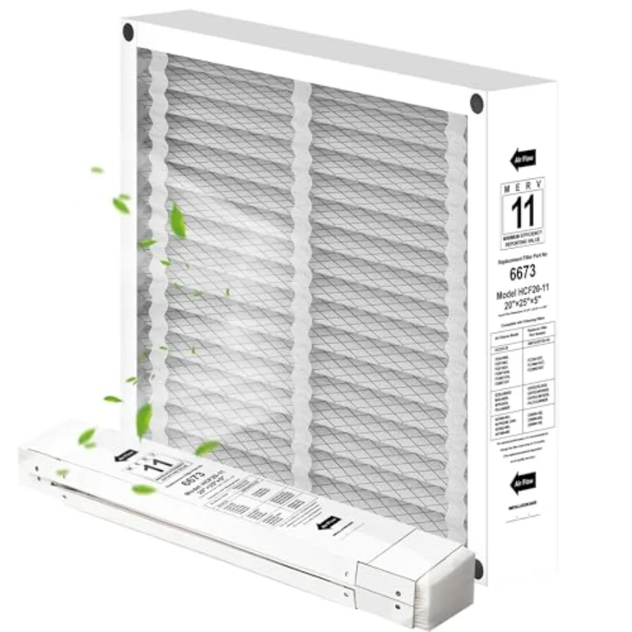 

X6673 20x25x5 Air Filter MERV 11 Compatible with Lennox X6673 X6661 X0586 Furnace HVAC System Replaces Part # HCC20-28 2 PACK
