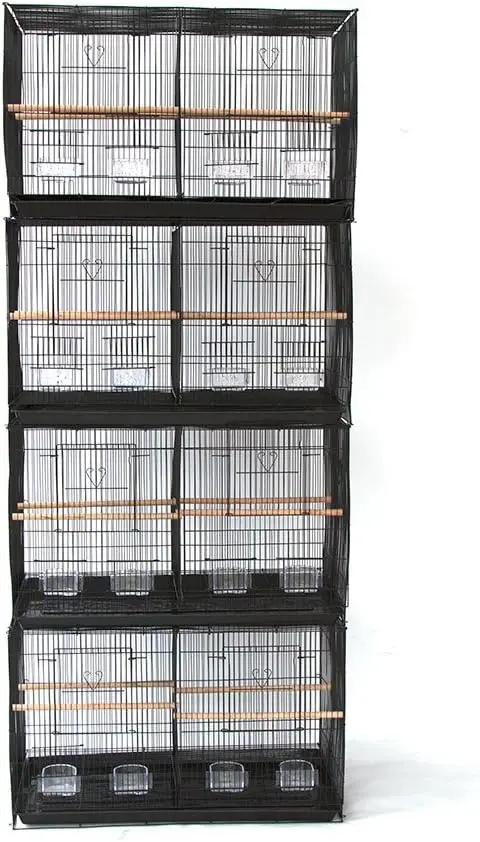 Lot of 4 Breeding Bird Carrier Cage with Dividor 30 x 18 x18 for Parakeet Canary Finch Loverbird (Black)